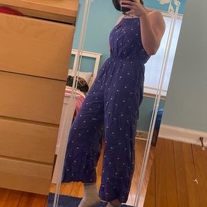 Blue floral jumpsuit